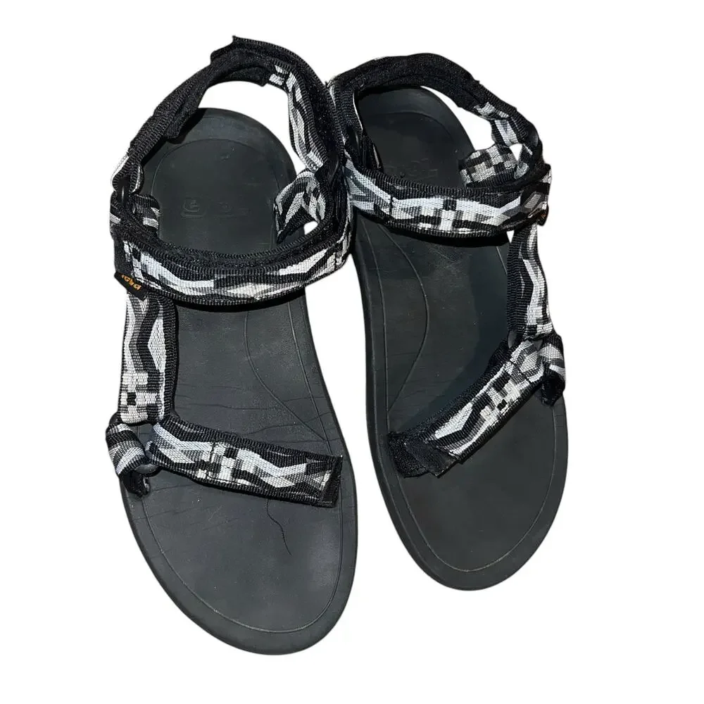 Men’s Teva Hurricane XLT 2 Black White Gray Sports Sandal SZ 6